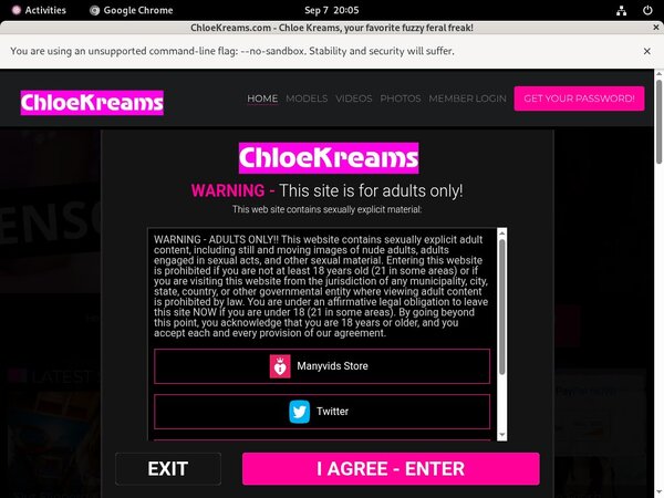 Chloe Kreams Password Info