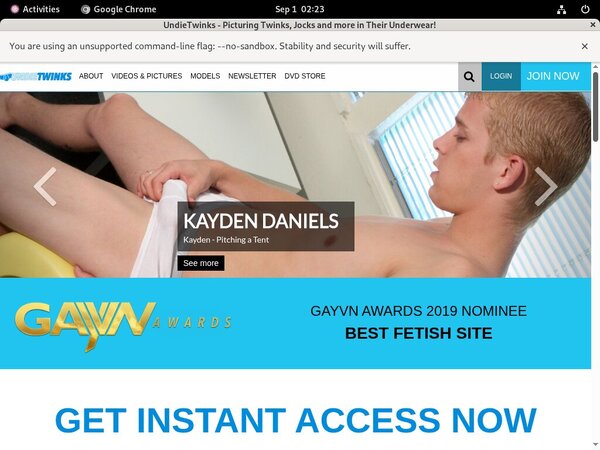 Free Undie Twinks Coupon