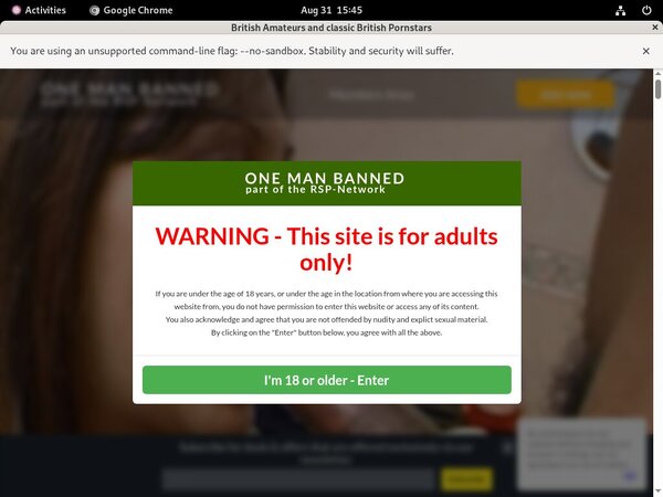 One Man Banned Sign Up Link